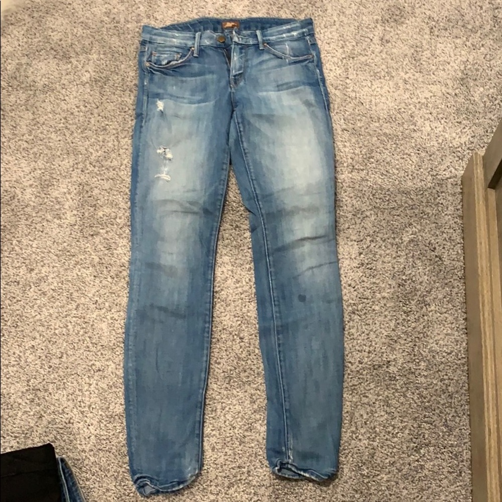 Mother distressed skinny jeans